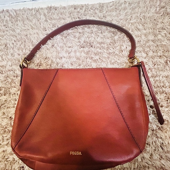 Fossil Skylar shoulder bag  Brandy Leather Bag Purse - Picture 9 of 11